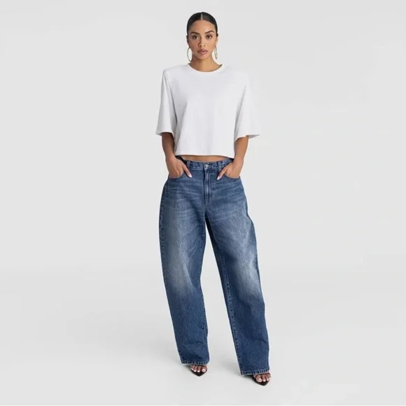 KBB by Kahlana Target Women’s Barrel Leg Jeans Dark Wash Size 10 NWT - Picture 3 of 3